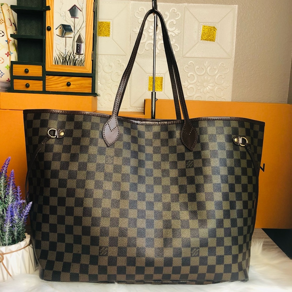 📌NEW COWHIDE!💚 LOUIS VUITTON NEVERFULL GM DAMIER